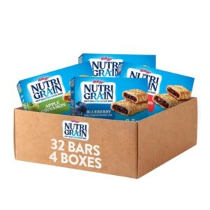 Nutri-Grain Soft Baked Breakfast Bars, Kids Snacks, Whole Grain, Variety Pack (4 Boxes, 32 Bars)